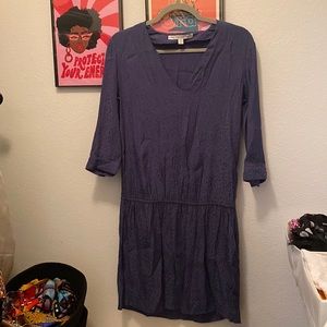 &Other Stories blue satin leopard dress